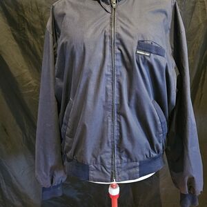 Vintage Members Only Navy Iconic Bomber Jacket Like New Epaulets Snap Collar